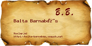 Balta Barnabás névjegykártya
